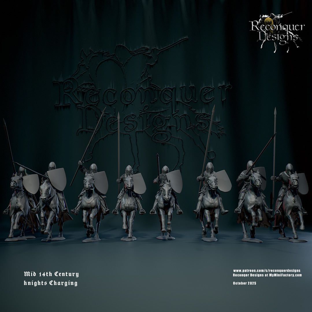 Mid 14th Century Charging Knights