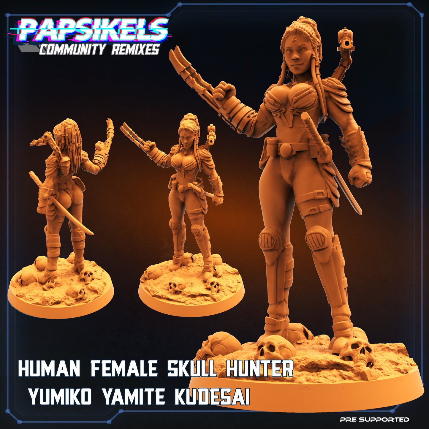 Human Female Skull Hunter Yumiko Yamite Kudesai (3 variantes)