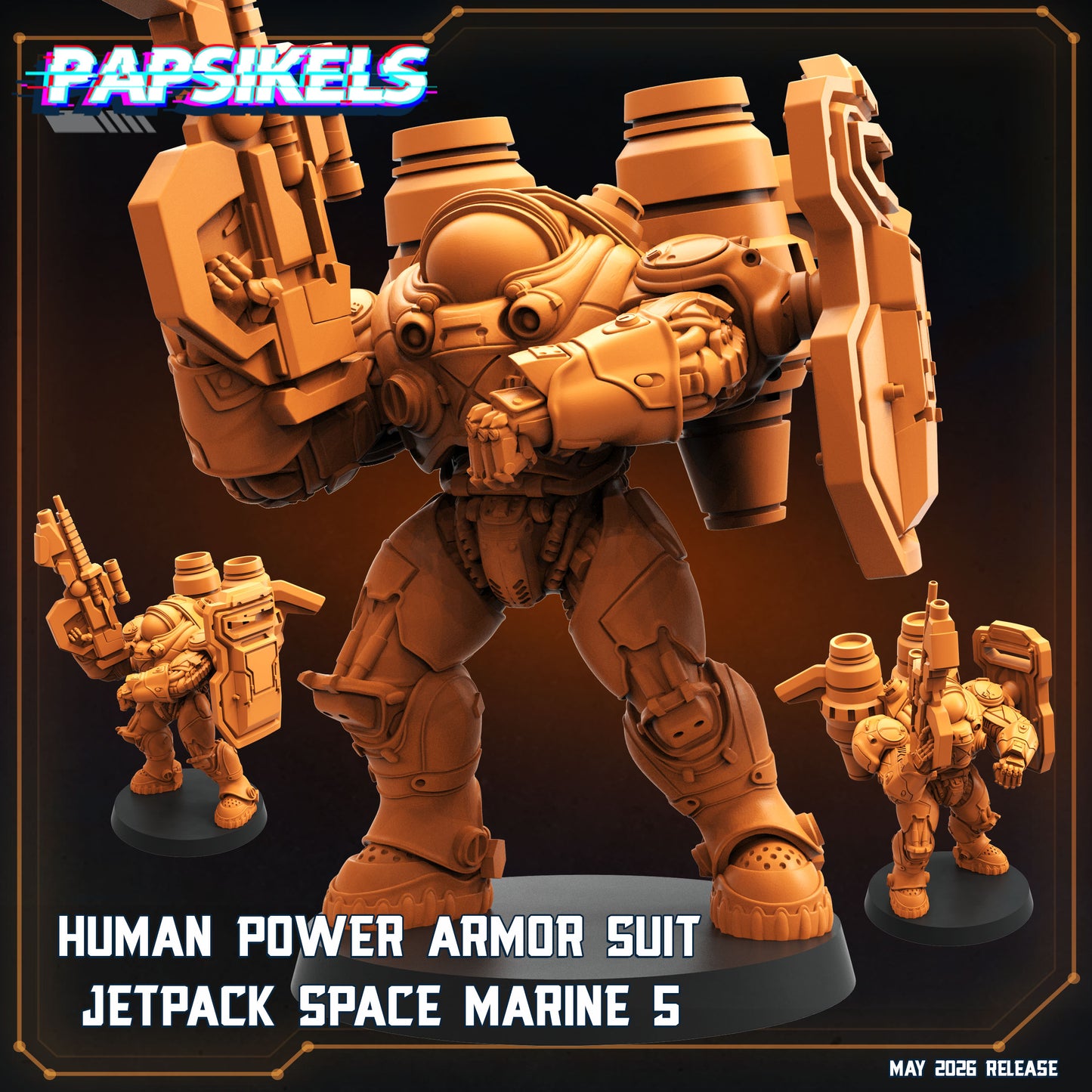 Human Power Armor Suit Jetpack Space Marines