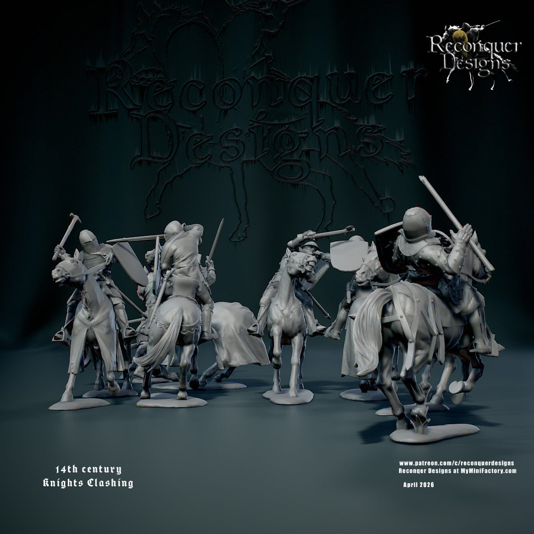 14th Century Knights Clashing