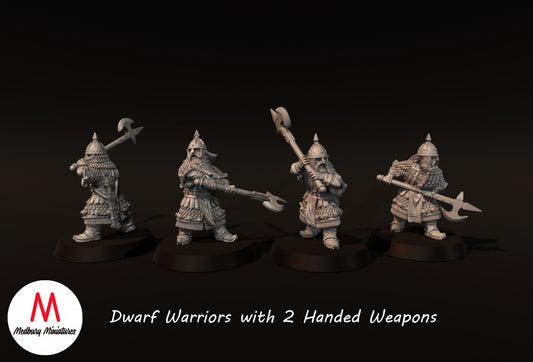 Dwarf Warriors with Axes-Polearms-Mattocks