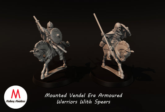 Mounted Vendel Era Armoured Warriors With Spears