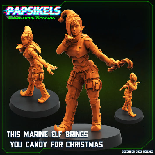 The Marine Elf Brings you Candy for Christmas
