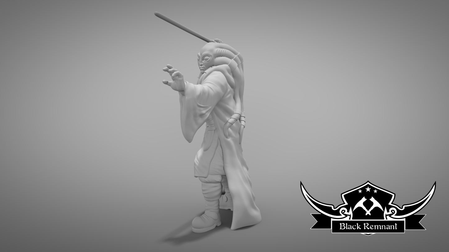 Mystical warrior with tentacles