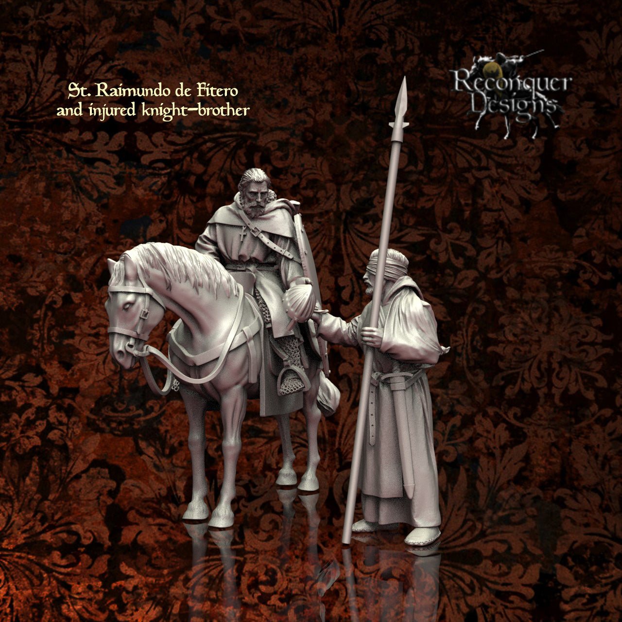 St. Raimundo de Fitero and injured knight-brother
