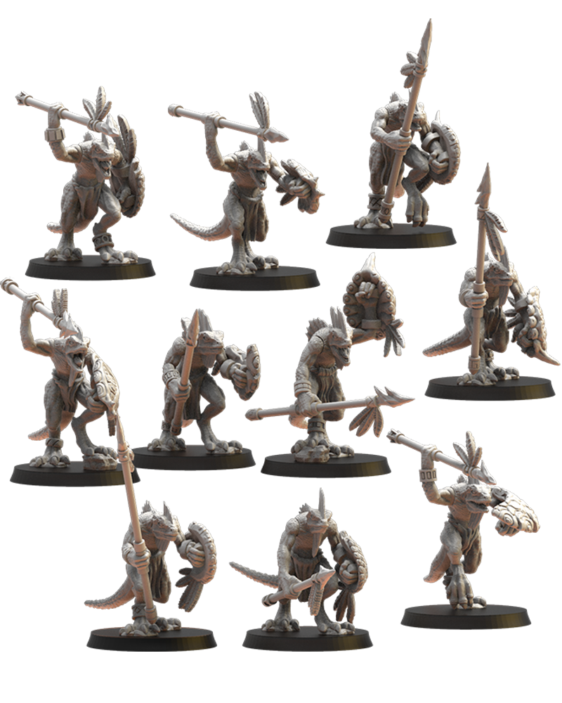 Cuetzpalli regiment with spears