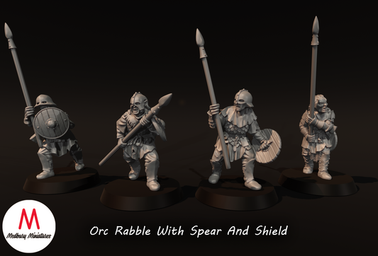 Orc rabble spear and Shield