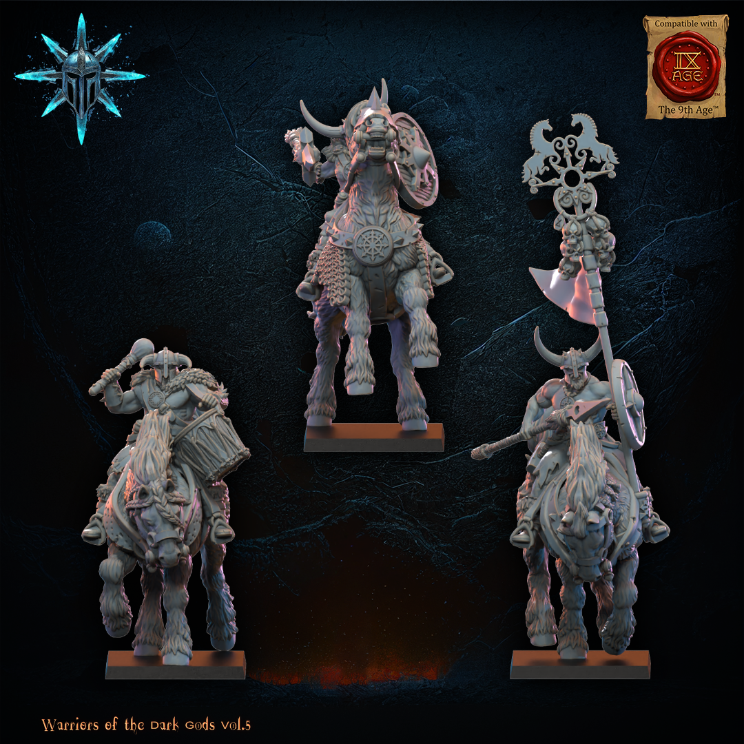 CG Barbarian Horsemen with Axes Spears