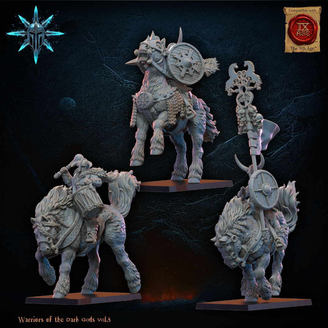 CG Barbarian Horsemen with Axes Spears