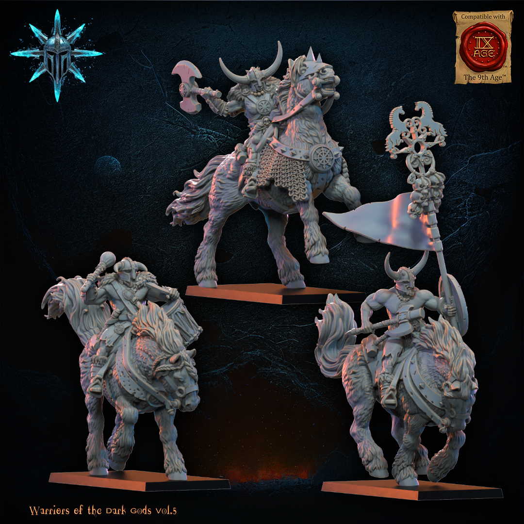 CG Barbarian Horsemen with Axes Spears