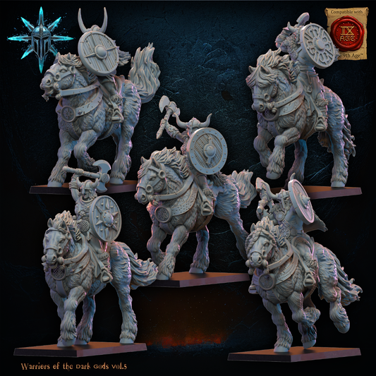 Barbarian Horsemen with Axes/Spears