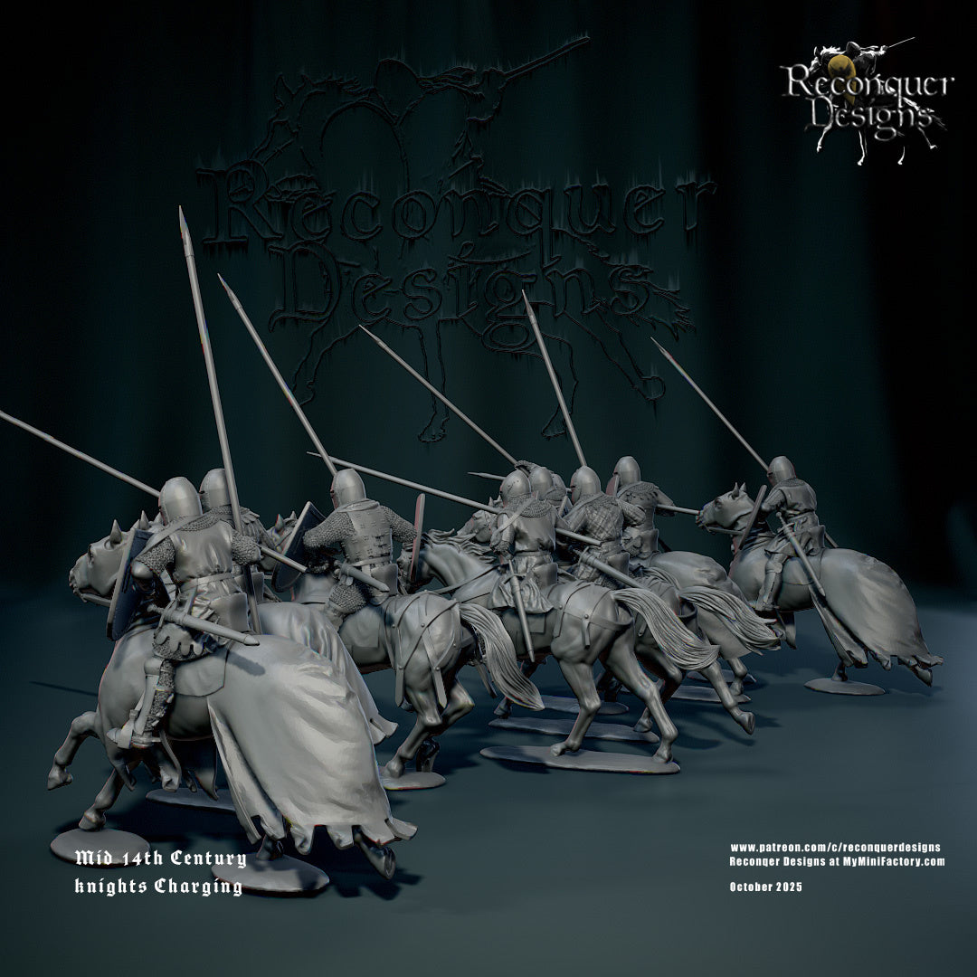 Mid 14th Century Charging Knights