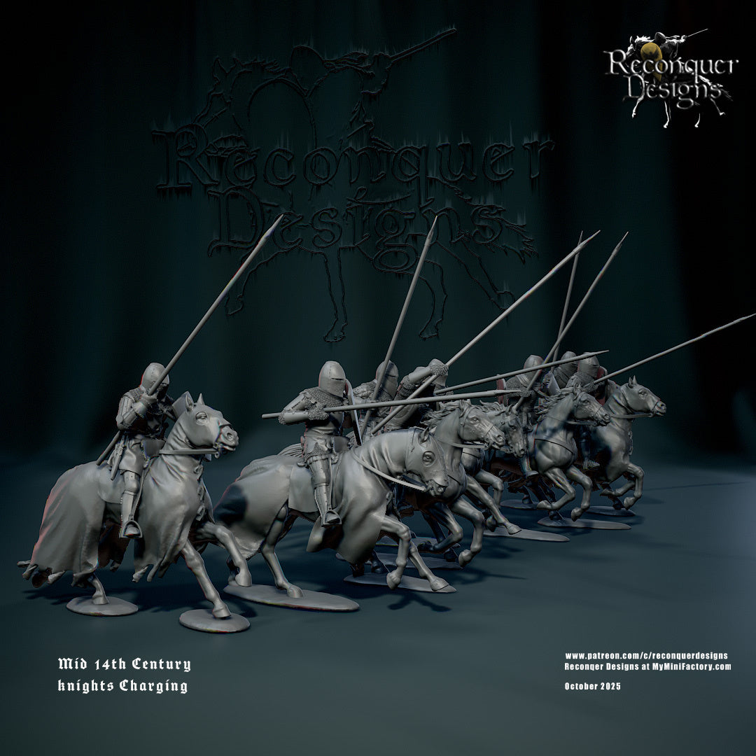 Mid 14th Century Charging Knights