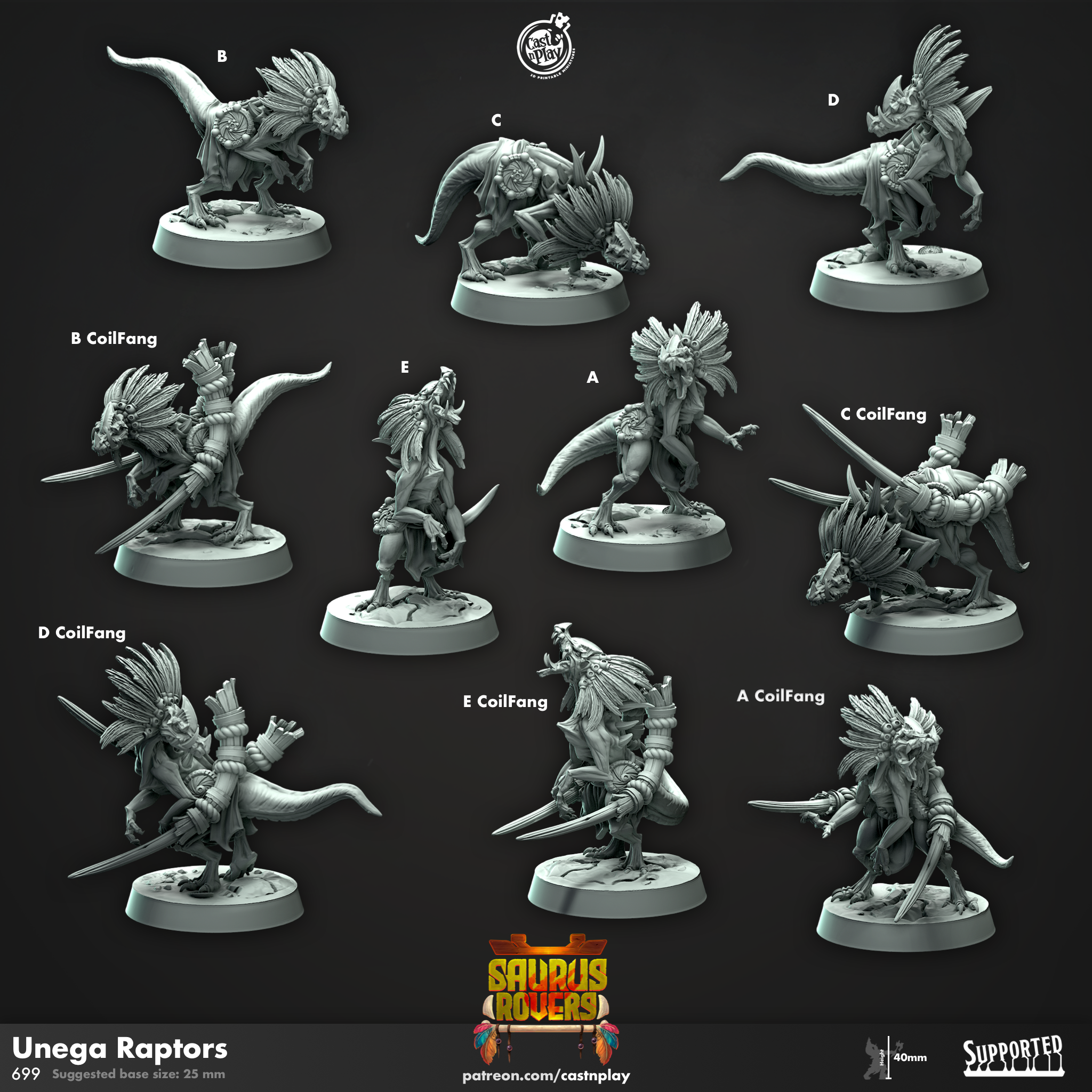Etu Raptors Unega Raptors (10 models) – 🏅 EboraMiniatures