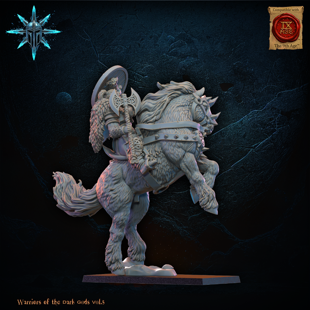 Barbarian Horsemen Hero with Axe/Spear