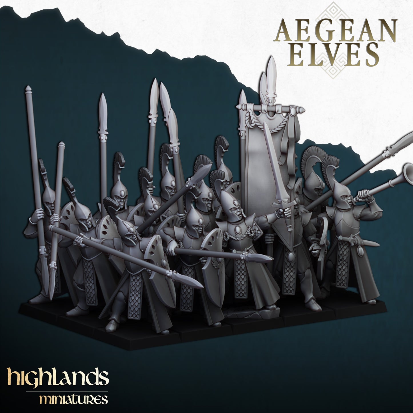 Aegean Elves Spearmen unit + CG