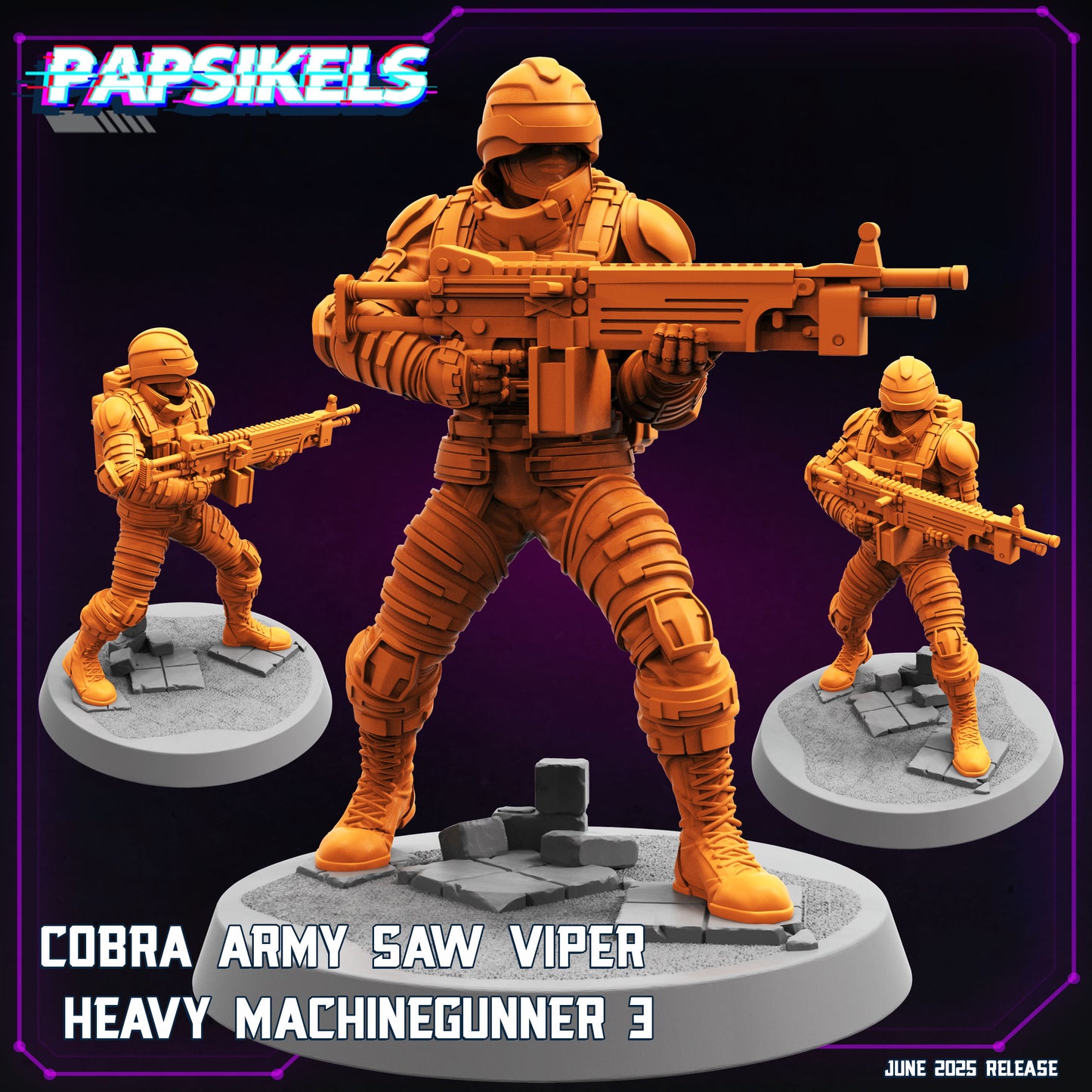 Cobra Army Saw Viper Heavy MachineGunners (3 modelos)