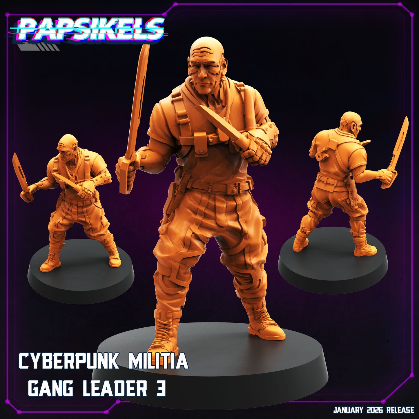 Anführer einer Cyberpunk-Milizbande (4 Modelle)