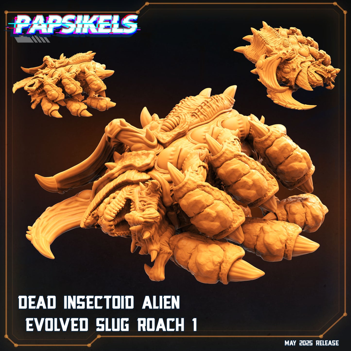 Dead Insectoid Alien Evolved Slug Roach (2 modelos)