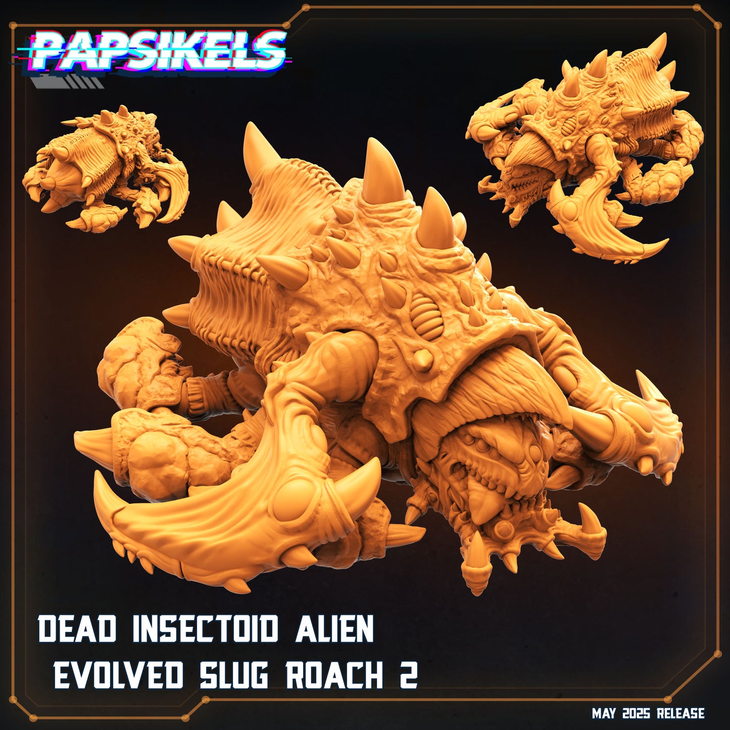 Dead Insectoid Alien Evolved Slug Roach (2 modelos)