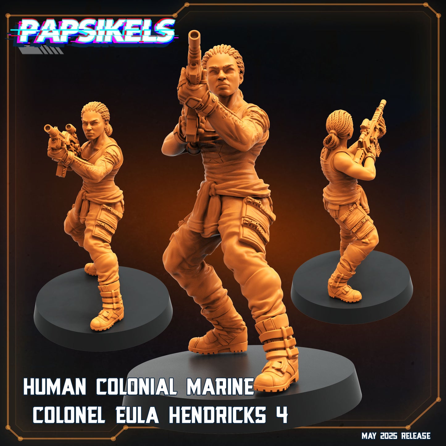 Human Colonial Marine Colonel Eula Hendricks (8 modelos)