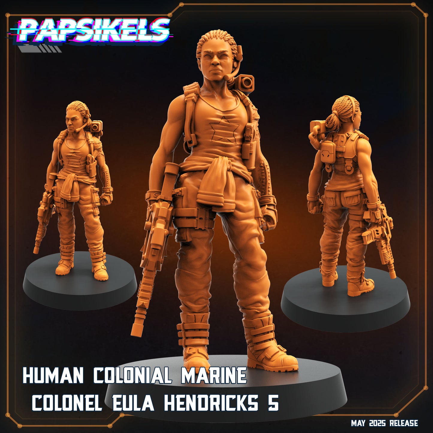 Human Colonial Marine Colonel Eula Hendricks (8 modelos)