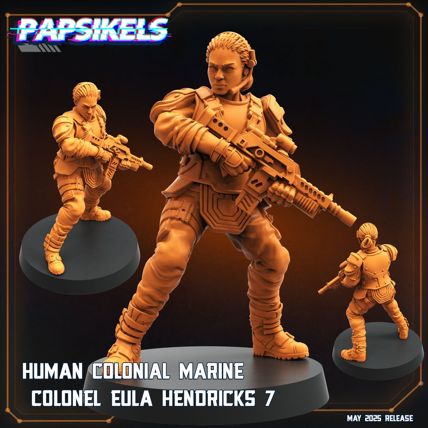 Human Colonial Marine Colonel Eula Hendricks (8 modelos)