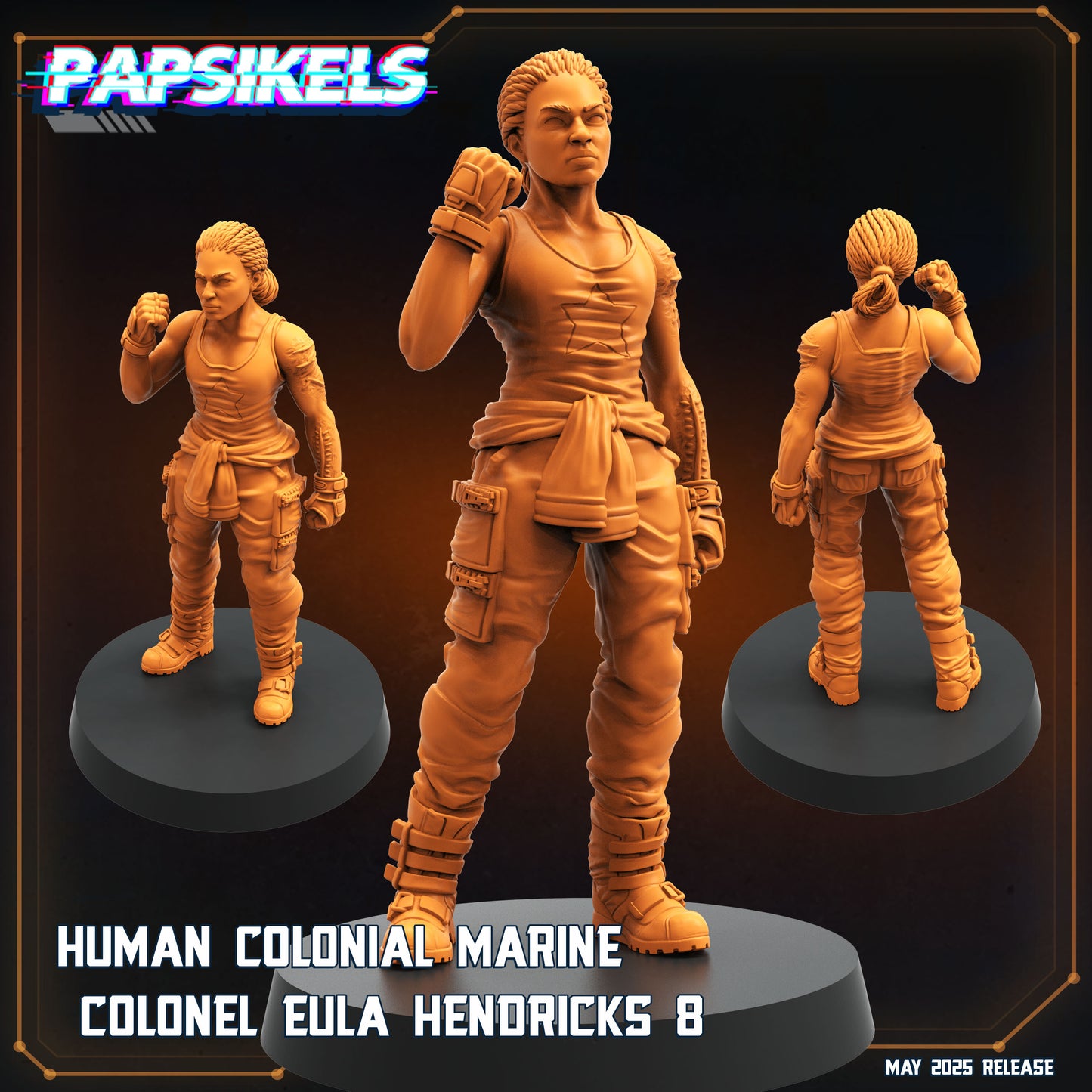 Human Colonial Marine Colonel Eula Hendricks (8 modelos)
