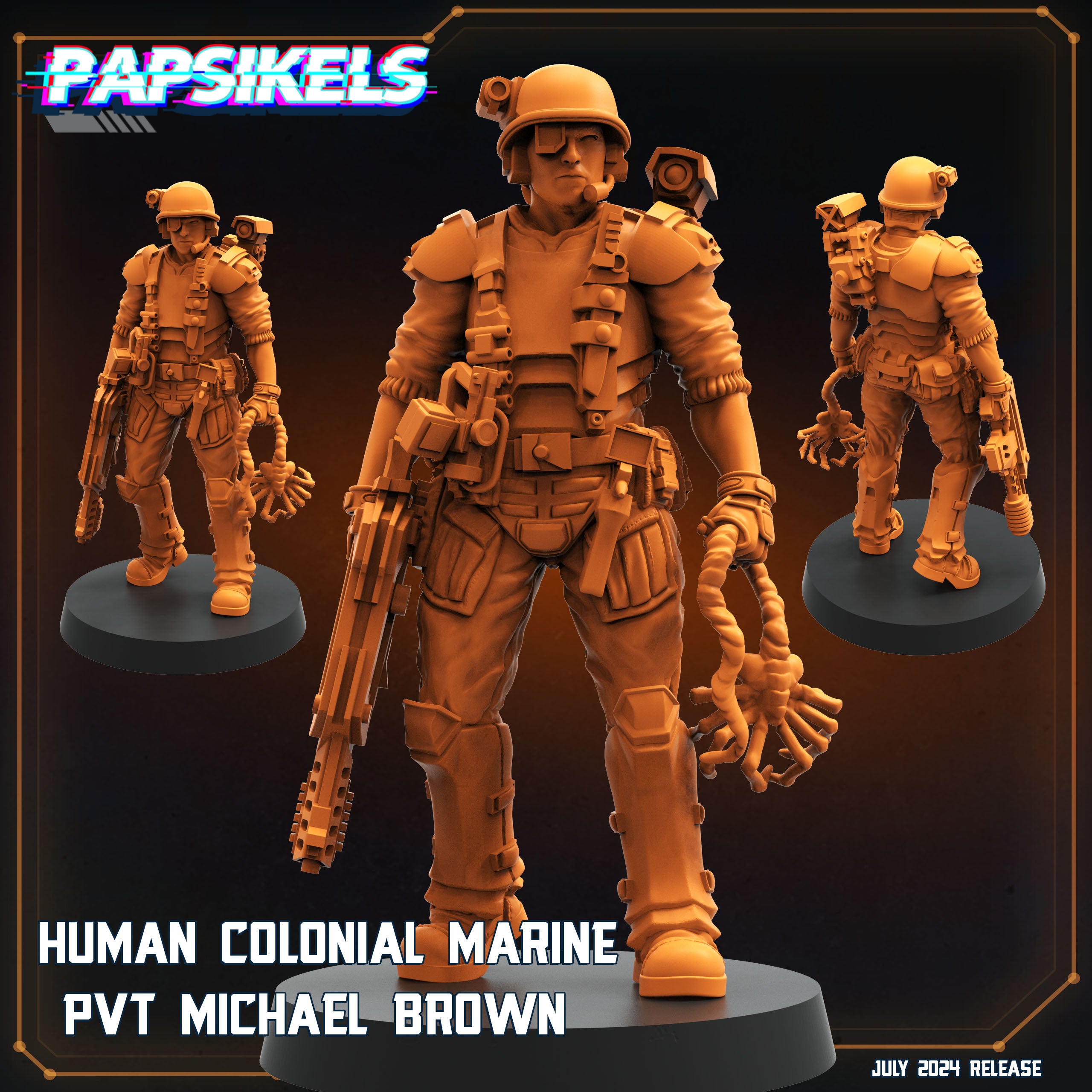 Papsikels Miniatura Marine Coloniale Umano Pvt. Nicolas Macler – AvP Aliens, Usato