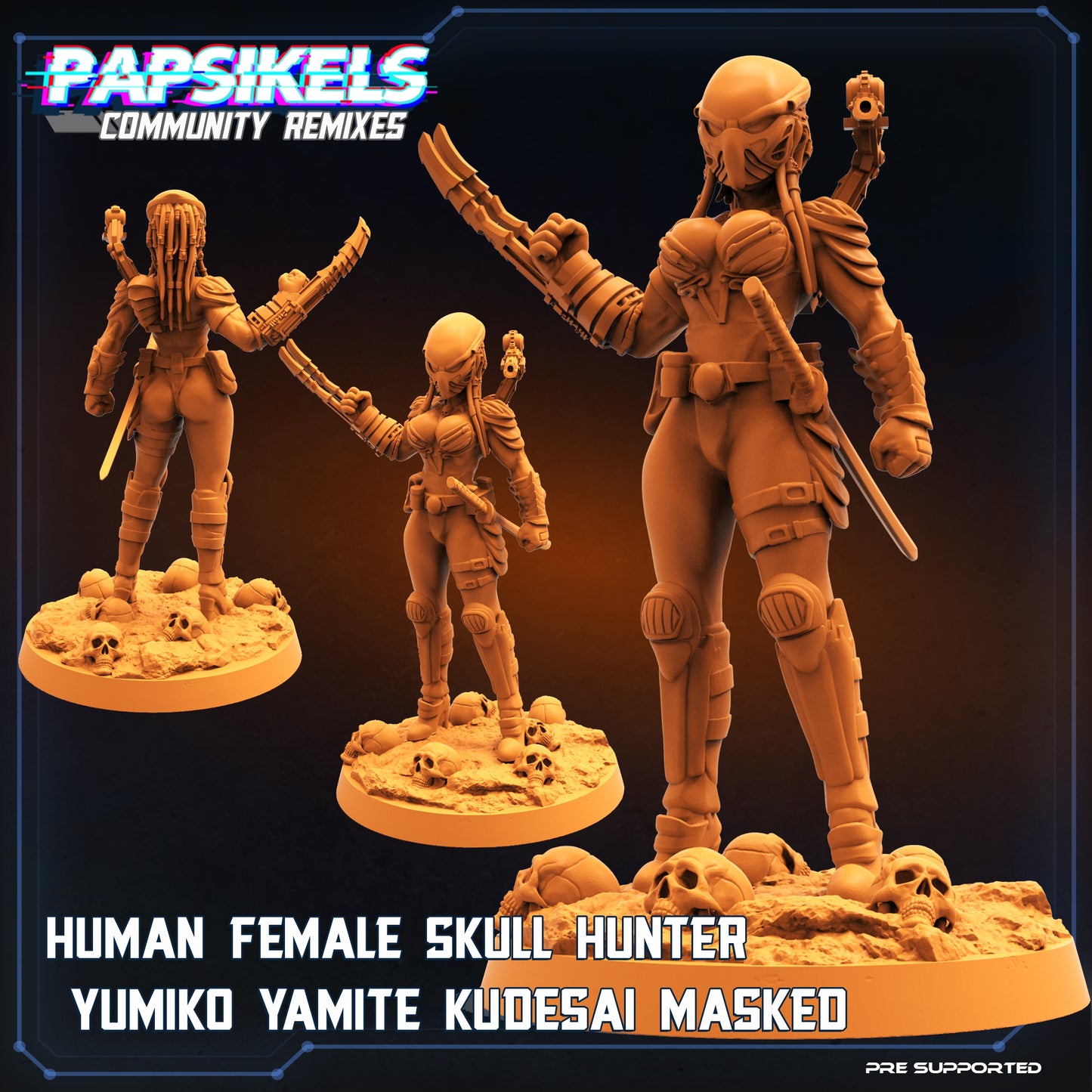 Human Female Skull Hunter Yumiko Yamite Kudesai (3 variantes)
