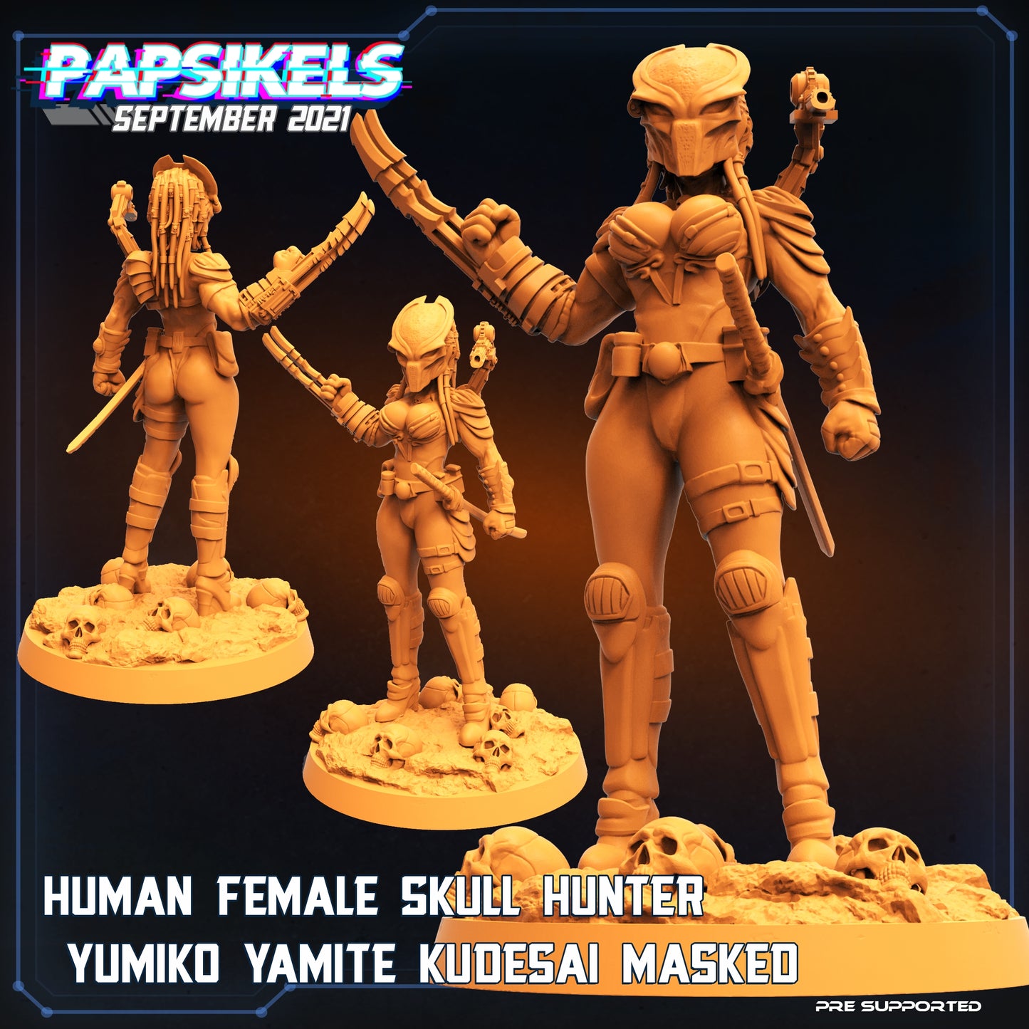 Human Female Skull Hunter Yumiko Yamite Kudesai (3 variantes)