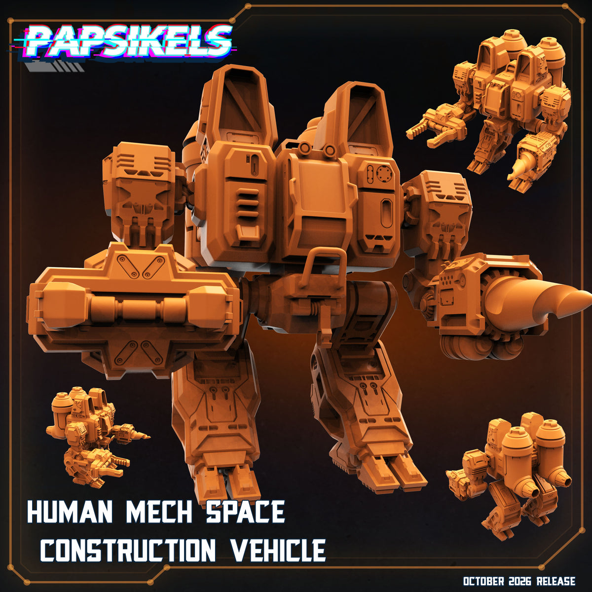 Human Mech Space Construction Vehicle