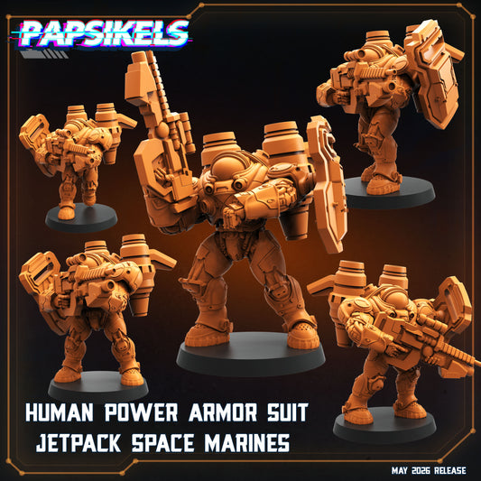 Human Power Armor Suit Jetpack Space Marines