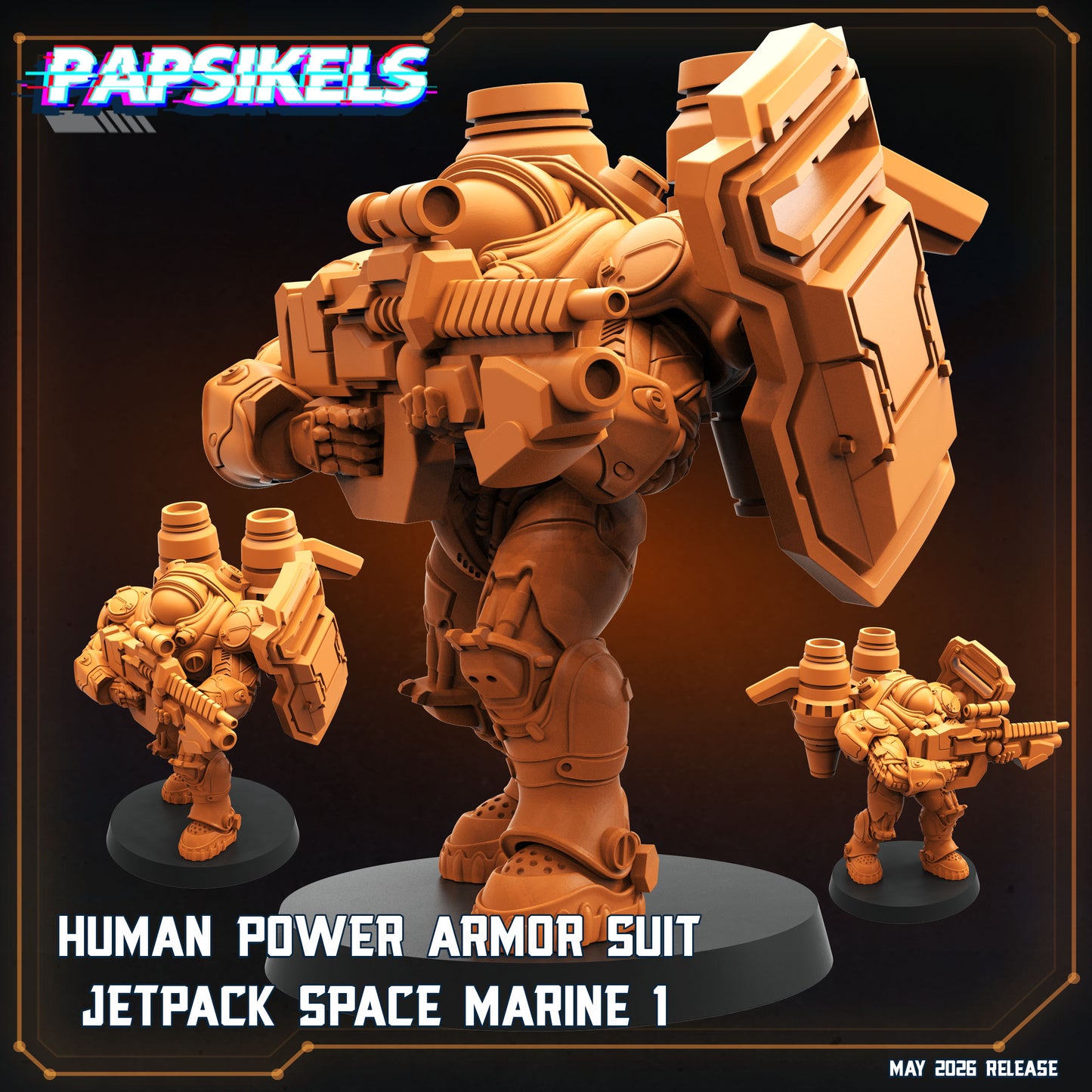 Human Power Armor Suit Jetpack Space Marines