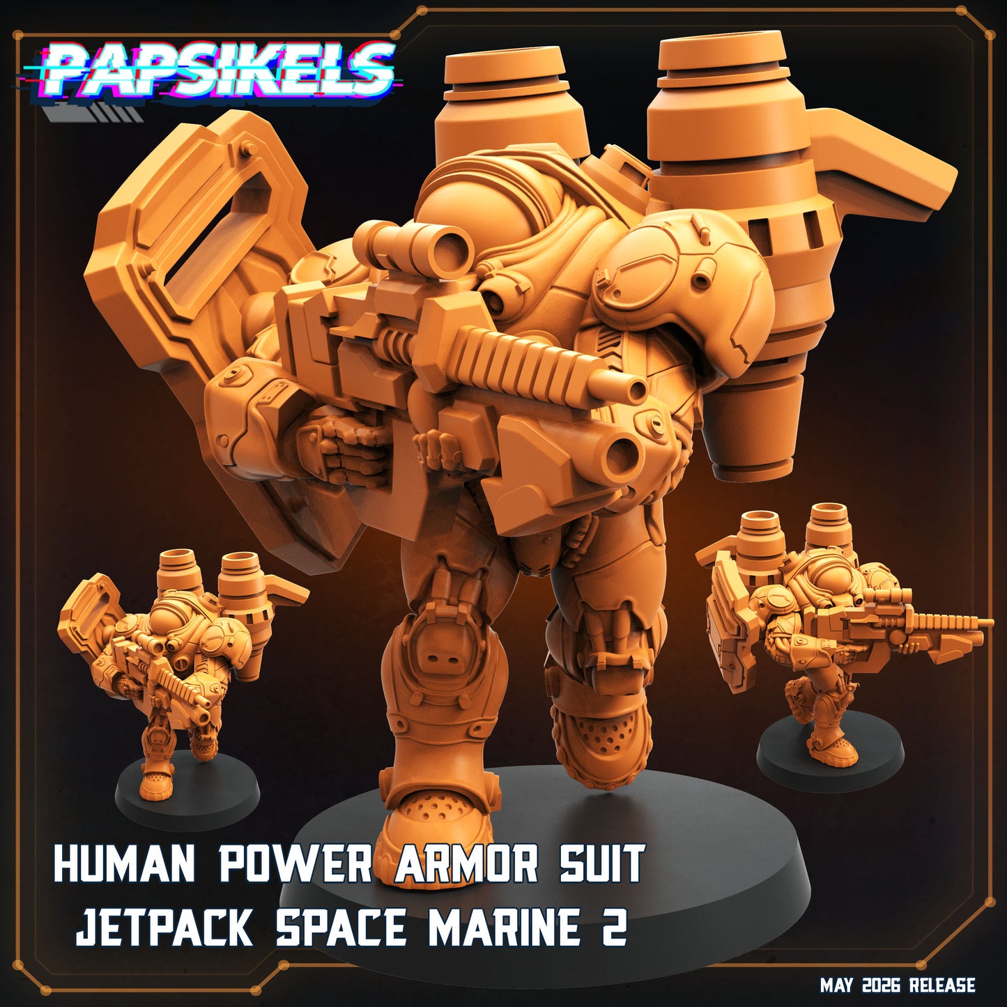 Human Power Armor Suit Jetpack Space Marines