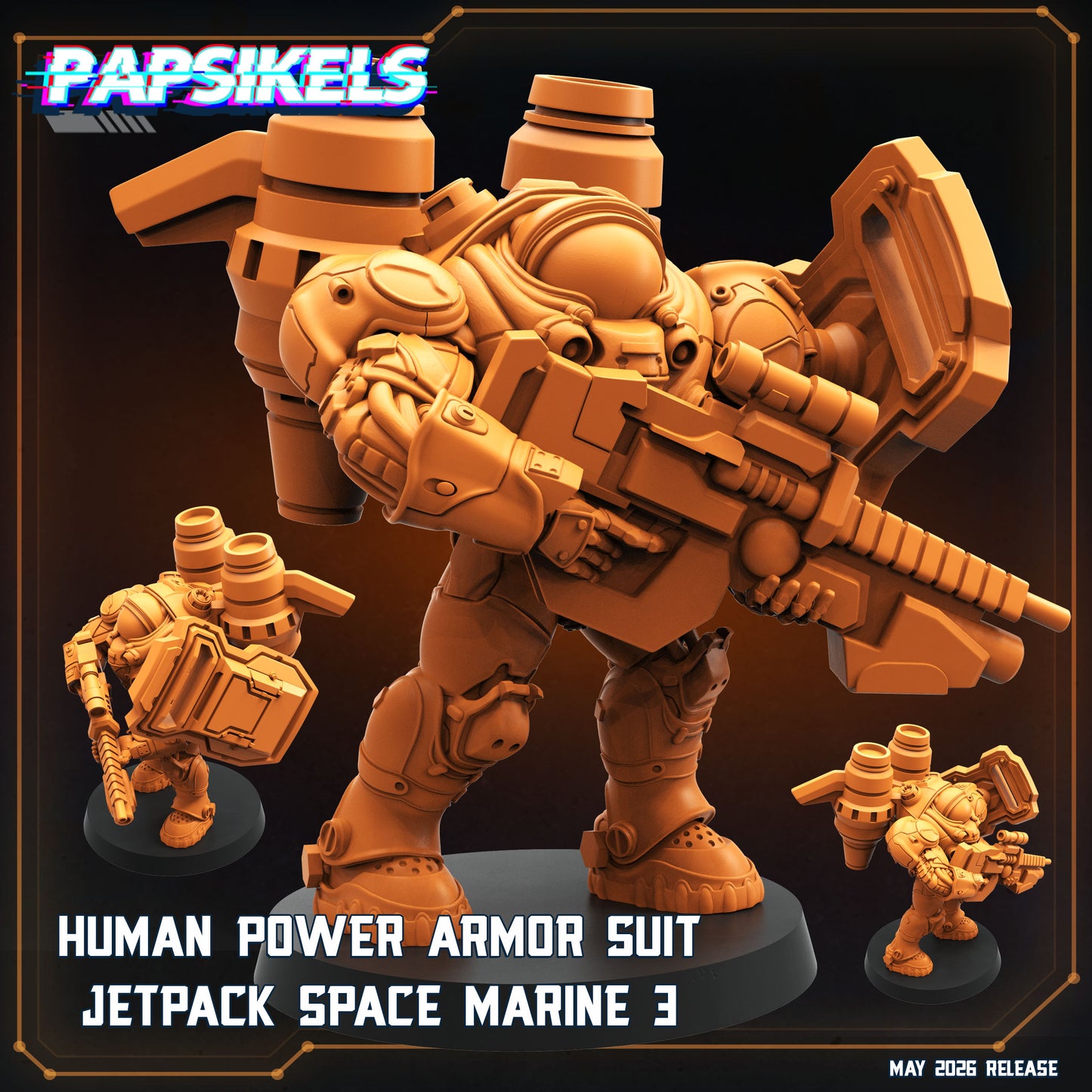 Human Power Armor Suit Jetpack Space Marines