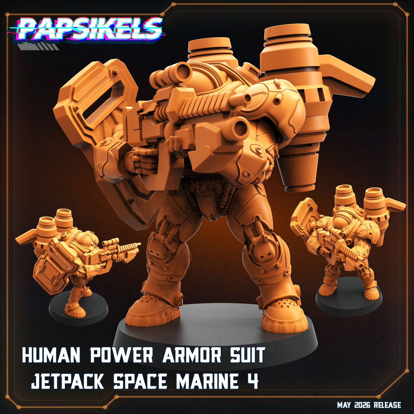 Human Power Armor Suit Jetpack Space Marines