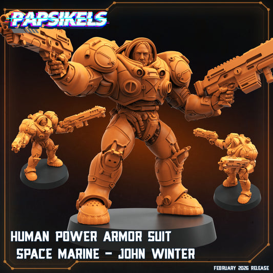 Menschlicher Power-Rüstungsanzug Space Marine John Winter