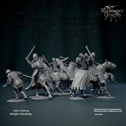 14th Century Knights Clashing