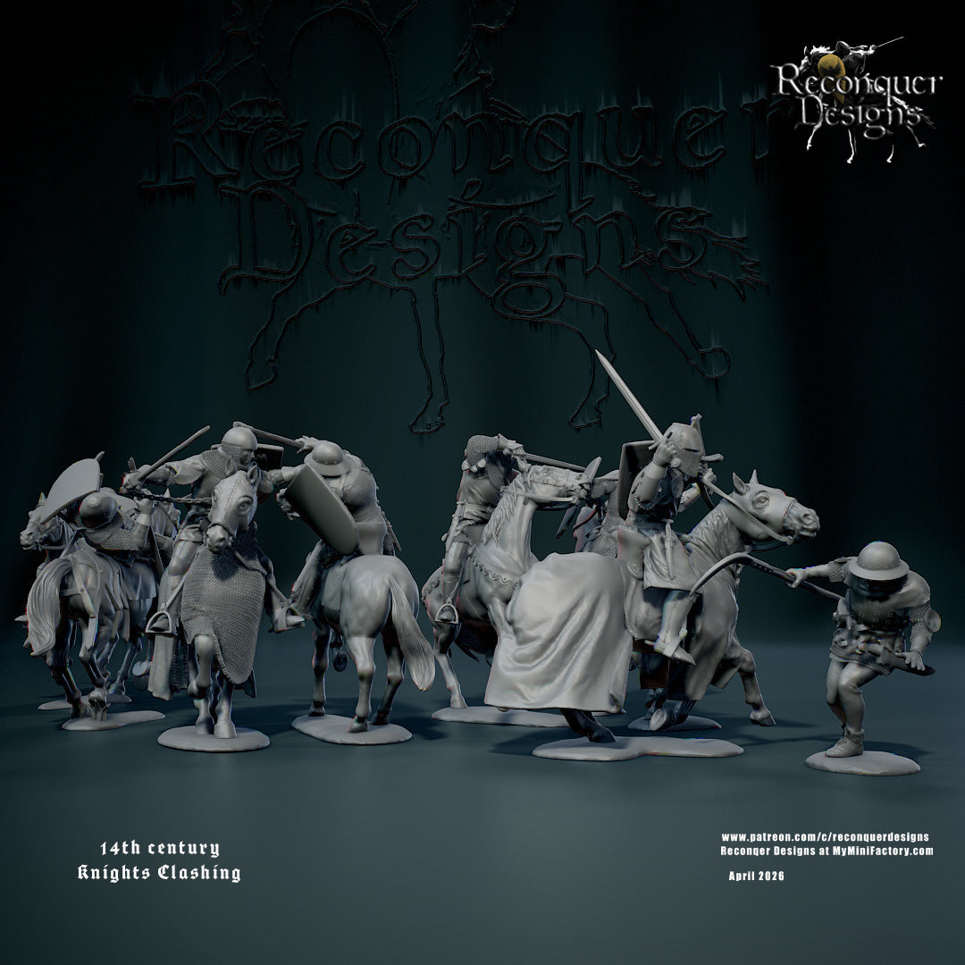 14th Century Knights Clashing