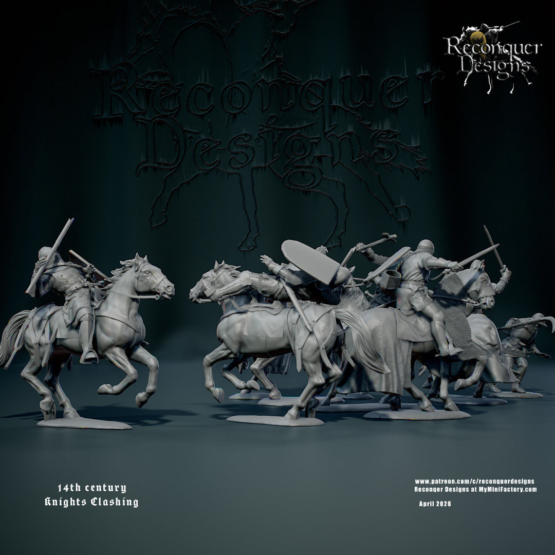 14th Century Knights Clashing
