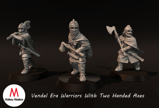 Vendel Era Warriors With Two Handed Axes