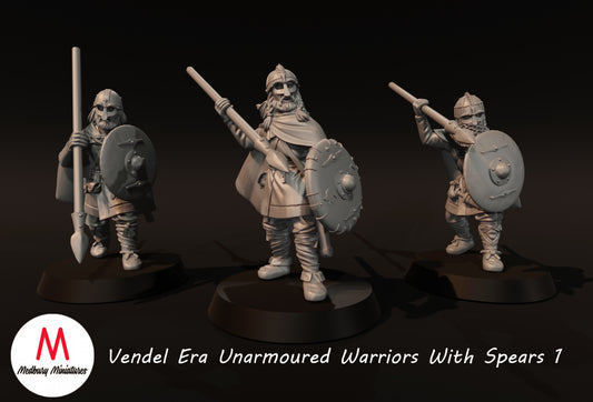 Vendel Era Unarmoured Warriors With Spears 1