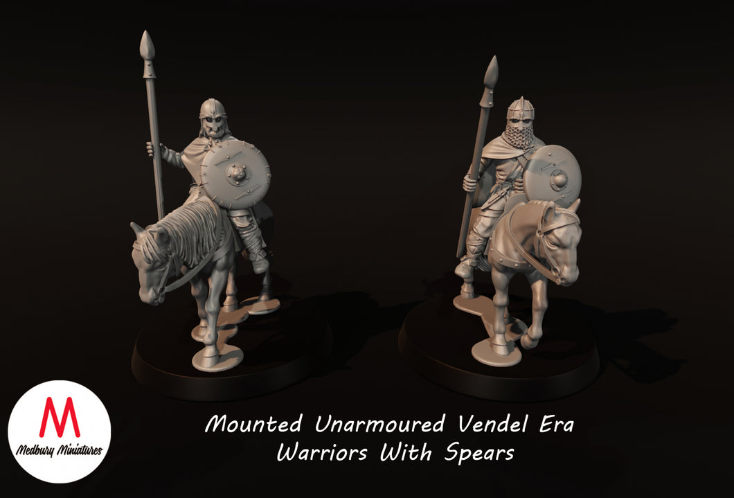 Mounted Unarmoured Vendel Era Warriors With Spears