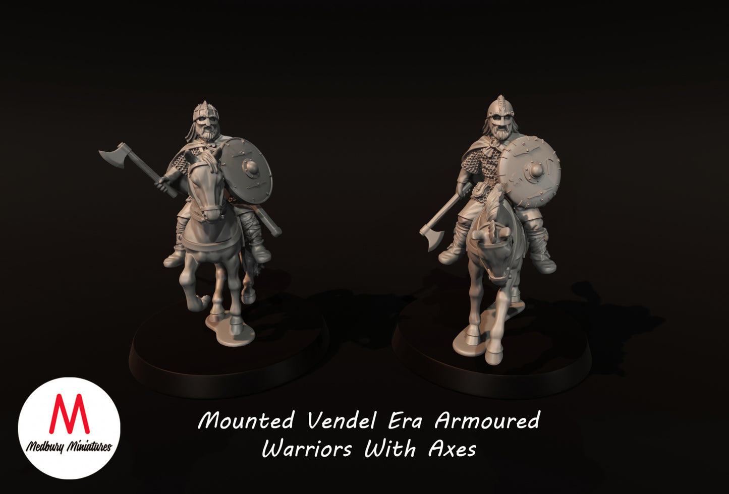 Mounted Vendel Era Armoured Warriors With Axes