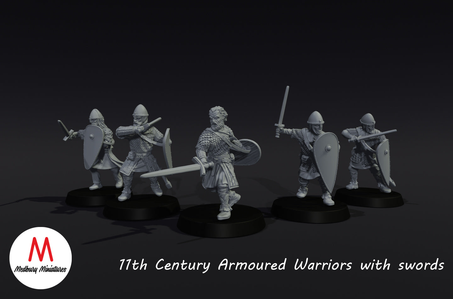 11th Century armoured warriors with swords