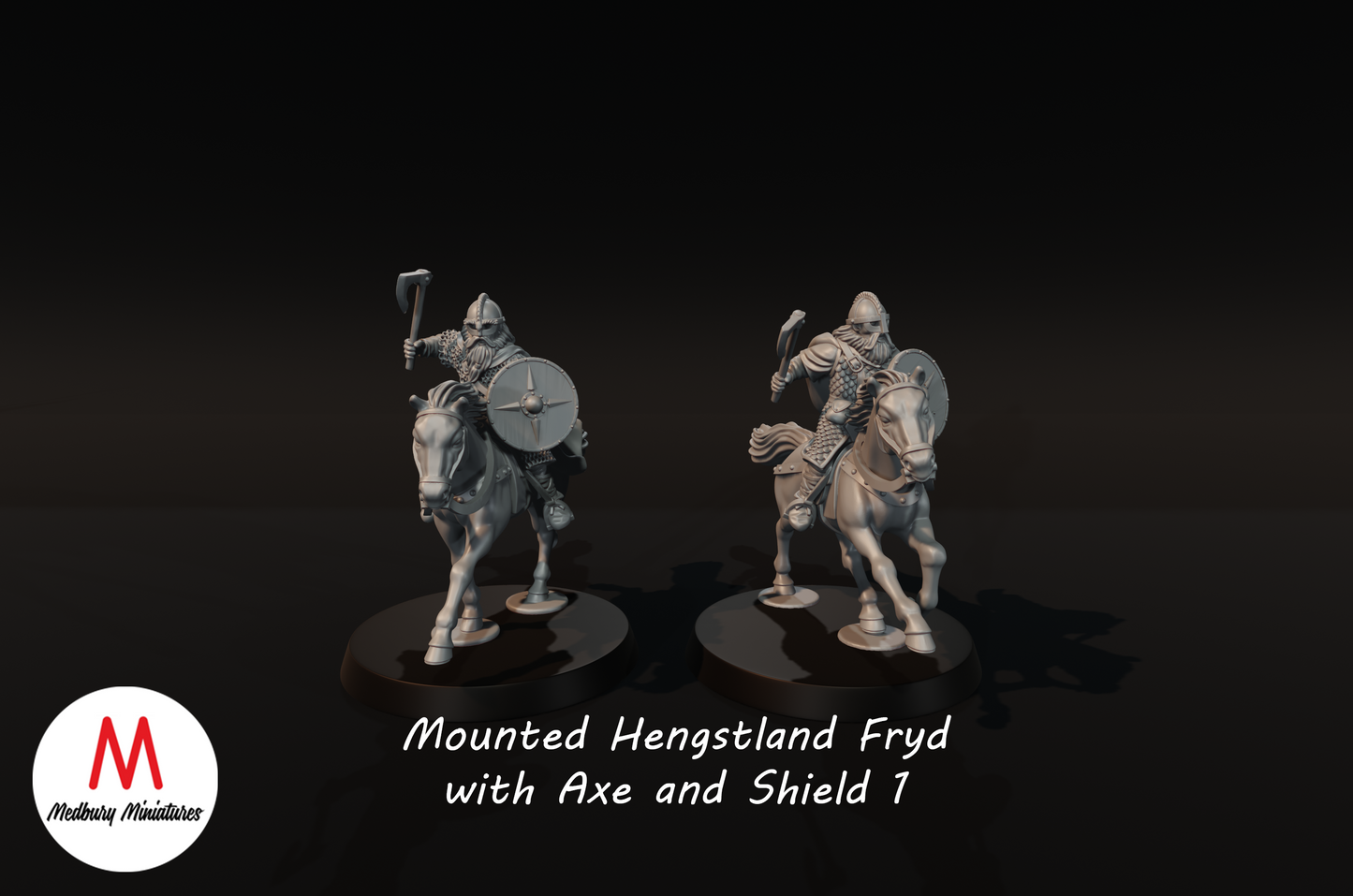 Mounted Hengstland Fryd with axe and shield 1