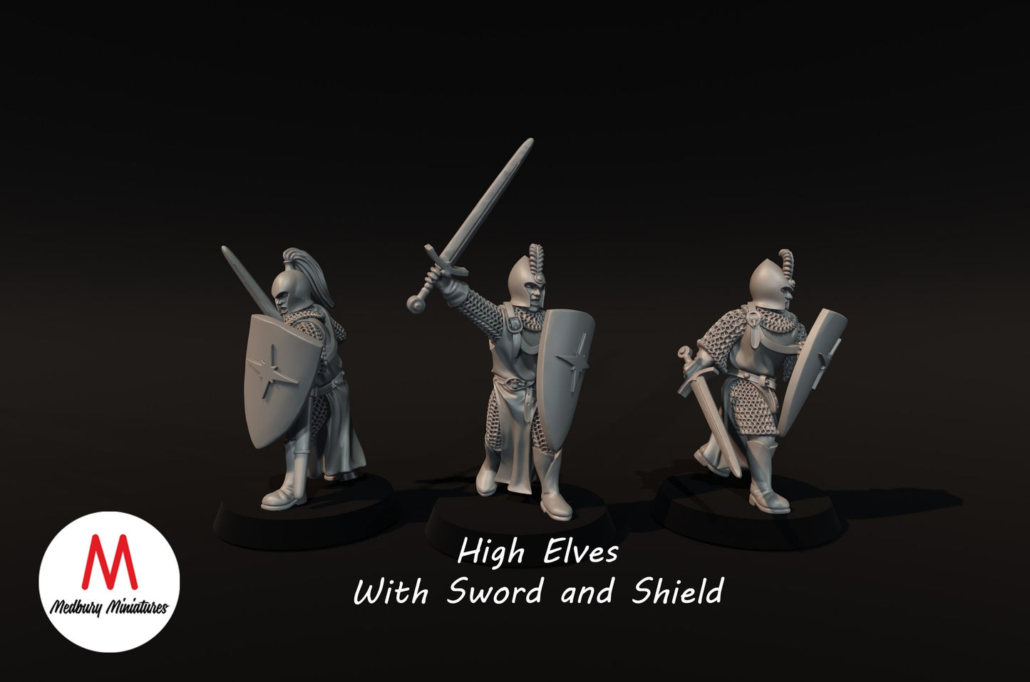 High Elves with sword and shield