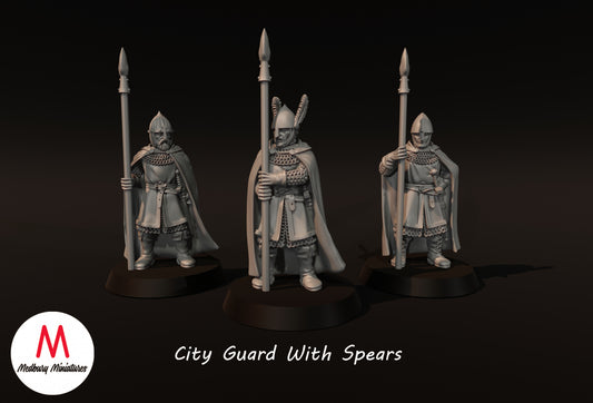 City Guards With Spears On Foot