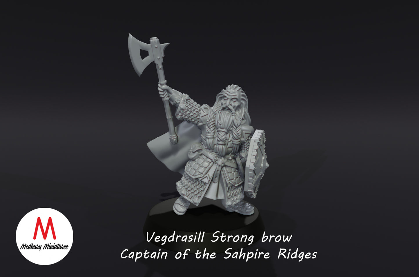 Vegdrasill Strong brow, Captain of the Dwarves of the Saphire Ridges